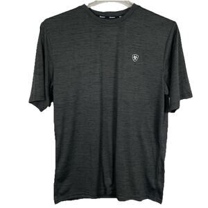 Ariat Tek T Shirt Men's Medium Gray Space Dye Short Sleeve Casual Outdoor Hiking